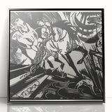 Expressionist Art: The Riding School | Bold Franz Marc Black Print