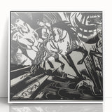 Expressionist Art: The Riding School | Bold Franz Marc Black Print