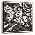 Expressionist Art: The Riding School | Bold Franz Marc Black Print