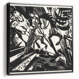 Expressionist Art: The Riding School | Bold Franz Marc Black Print