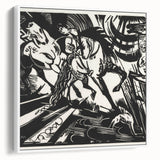 Expressionist Art: The Riding School | Bold Franz Marc Black Print