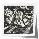 Expressionist Art: The Riding School | Bold Franz Marc Black Print