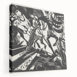 Expressionist Art: The Riding School | Bold Franz Marc Black Print