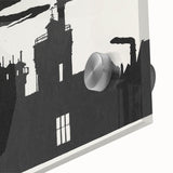 Industrial Silhouette Modern Art - Monochrome Cityscape Wall Decor