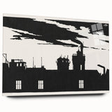 Industrial Silhouette Modern Art - Monochrome Cityscape Wall Decor
