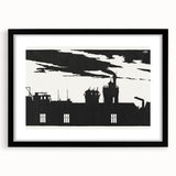 Industrial Silhouette Modern Art - Monochrome Cityscape Wall Decor