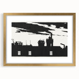 Industrial Silhouette Modern Art - Monochrome Cityscape Wall Decor