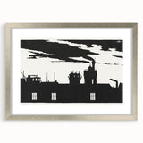 Industrial Silhouette Modern Art - Monochrome Cityscape Wall Decor
