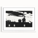 Industrial Silhouette Modern Art - Monochrome Cityscape Wall Decor