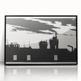 Industrial Silhouette Modern Art - Monochrome Cityscape Wall Decor