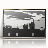 Industrial Silhouette Modern Art - Monochrome Cityscape Wall Decor