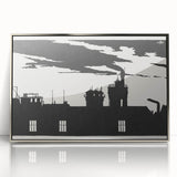 Industrial Silhouette Modern Art - Monochrome Cityscape Wall Decor