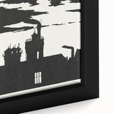 Industrial Silhouette Modern Art - Monochrome Cityscape Wall Decor