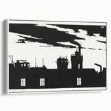 Industrial Silhouette Modern Art - Monochrome Cityscape Wall Decor