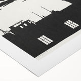 Industrial Silhouette Modern Art - Monochrome Cityscape Wall Decor