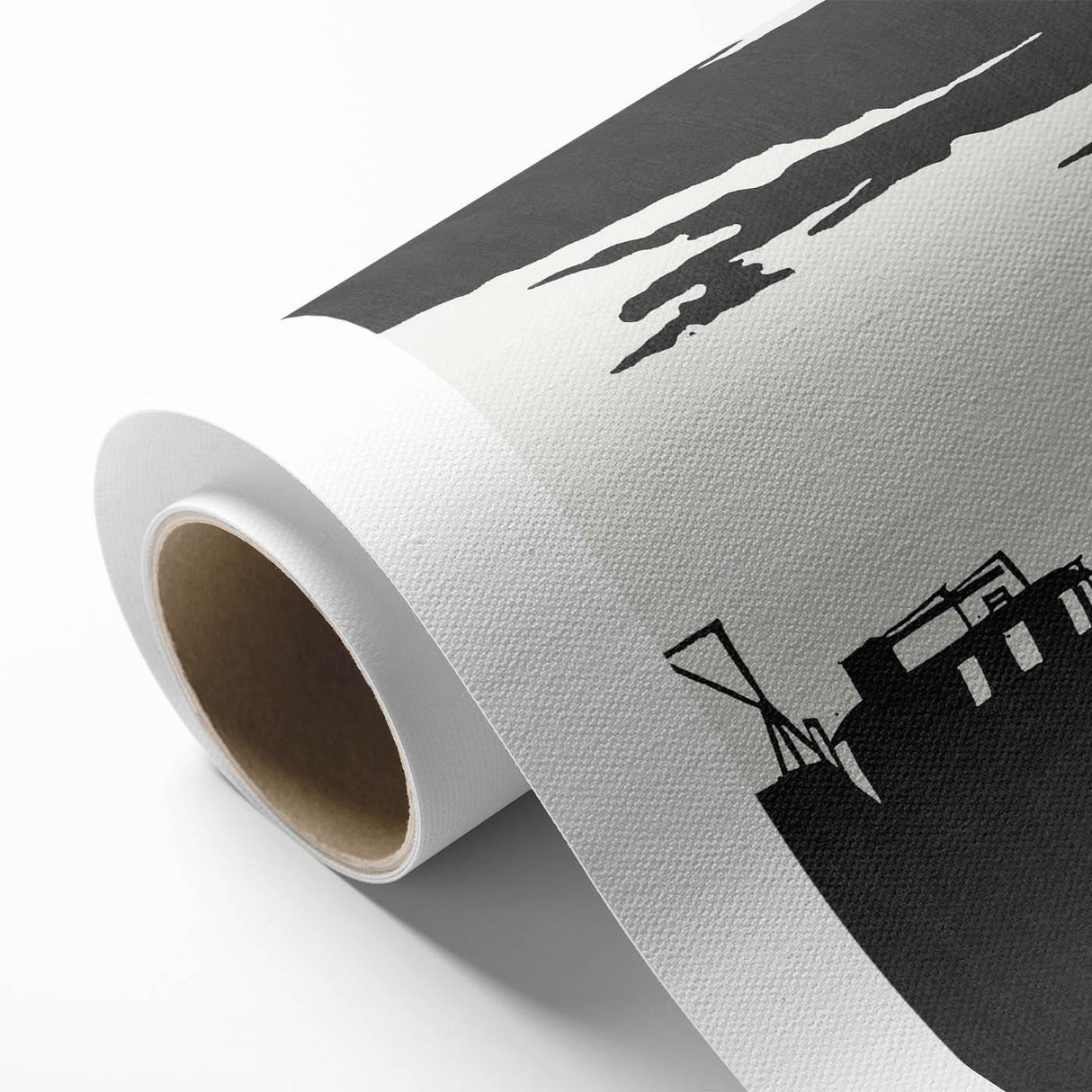 Industrial Silhouette Modern Art - Monochrome Cityscape Wall Decor