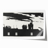 Industrial Silhouette Modern Art - Monochrome Cityscape Wall Decor
