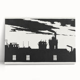 Industrial Silhouette Modern Art - Monochrome Cityscape Wall Decor