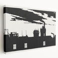 Industrial Silhouette Modern Art - Monochrome Cityscape Wall Decor