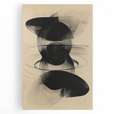 Abstract minimalist wall art on stretched canvas, showcasing soft pastel colors and geometric shapes, perfect for contemporary home decor or office ambiance.