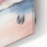 Large Abstract Wall Art – Soft Pink, White & Blue Minimalist Canvas