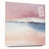 Large Abstract Wall Art – Soft Pink, White & Blue Minimalist Canvas