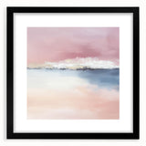 Large Abstract Wall Art – Soft Pink, White & Blue Minimalist Canvas