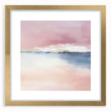 Large Abstract Wall Art – Soft Pink, White & Blue Minimalist Canvas