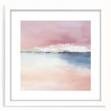Large Abstract Wall Art – Soft Pink, White & Blue Minimalist Canvas