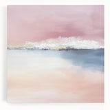 Large Abstract Wall Art – Soft Pink, White & Blue Minimalist Canvas