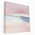 Large Abstract Wall Art – Soft Pink, White & Blue Minimalist Canvas