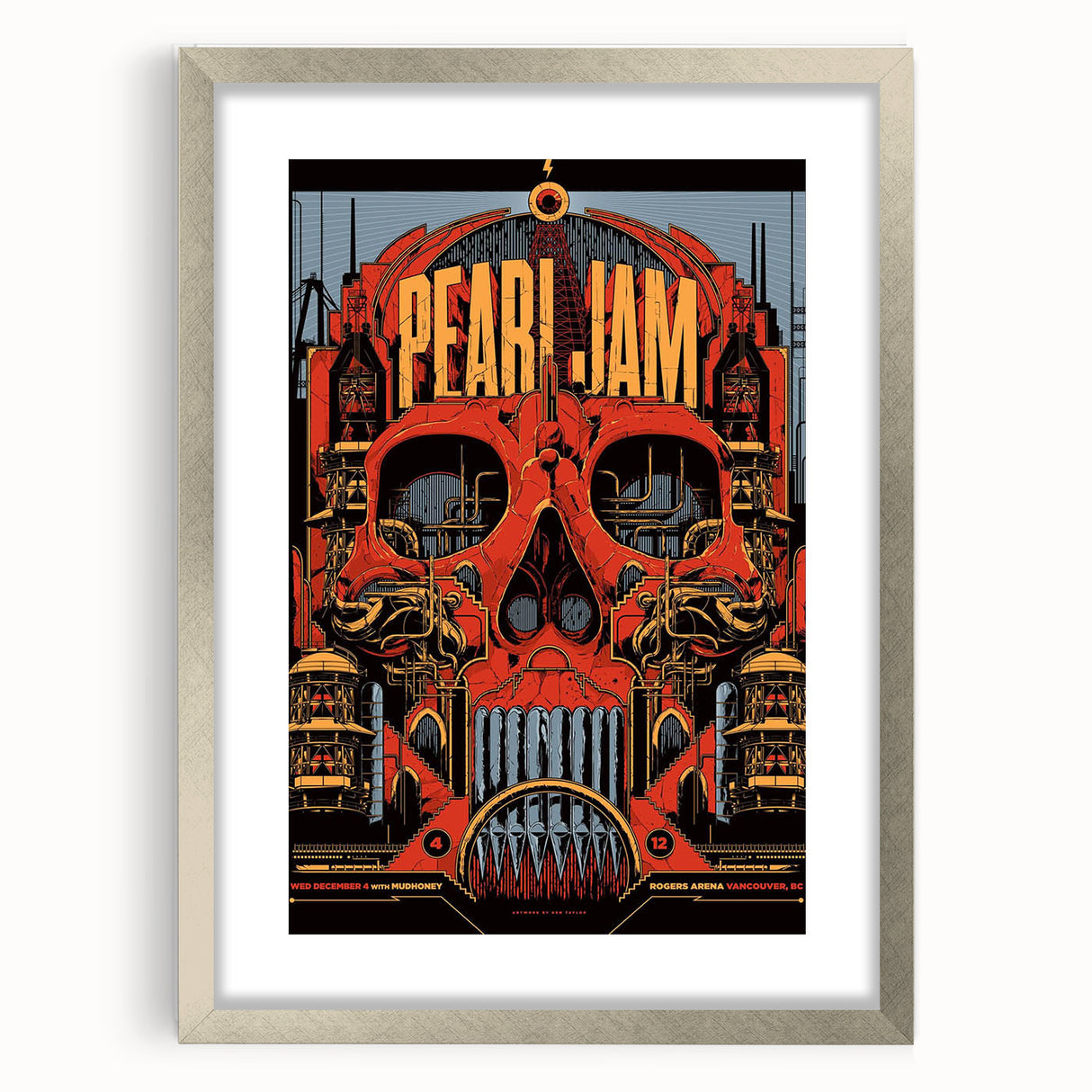 Pearl Jam Concert Poster - Retro Rock Art with Bold Graphics