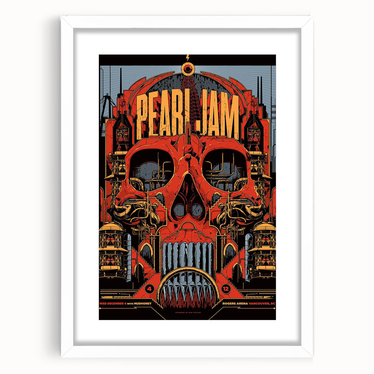 Pearl Jam Concert Poster - Retro Rock Art with Bold Graphics