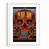 Pearl Jam Concert Poster - Retro Rock Art with Bold Graphics