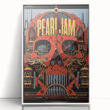 Pearl Jam Concert Poster - Retro Rock Art with Bold Graphics