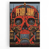 Pearl Jam Concert Poster - Retro Rock Art with Bold Graphics