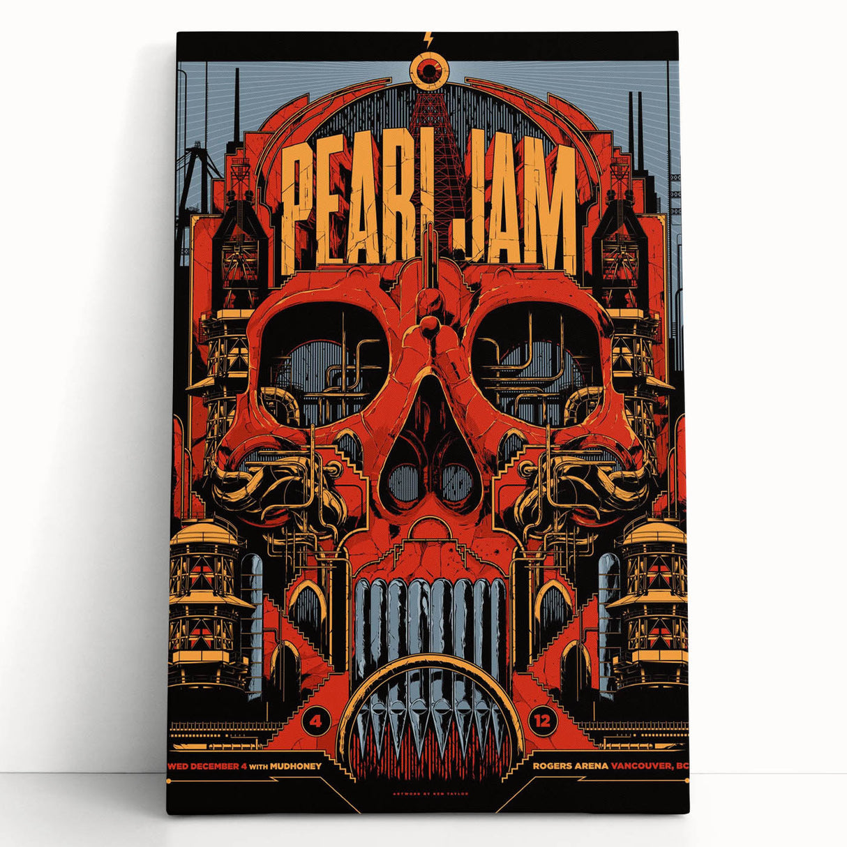 Pearl Jam Concert Poster - Retro Rock Art with Bold Graphics