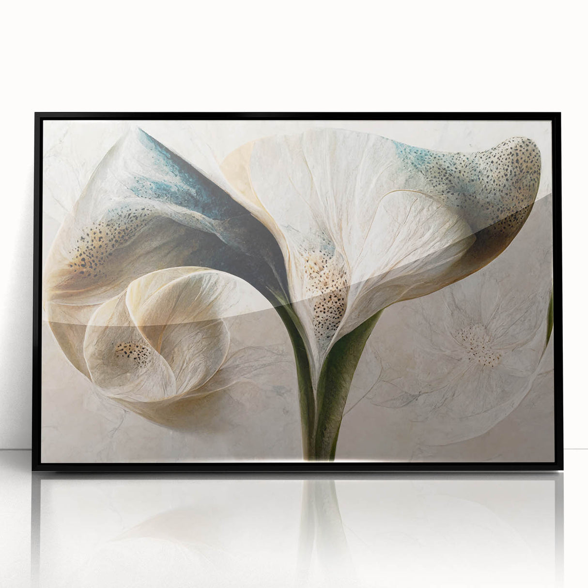 Framed Wall Art for Living Room – Elegant Floral Canvas Print