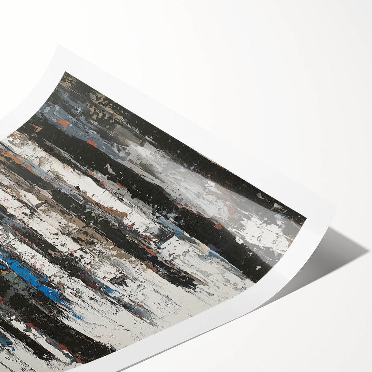 Vibrant abstract floral rolled print showcasing bold colors and intricate patterns, elegantly packaged in a protective cardboard tube for easy display.