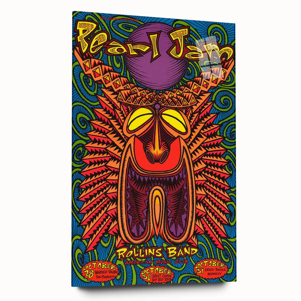 Pearl Jam Concert Poster - Retro Psychedelic Art for Fans