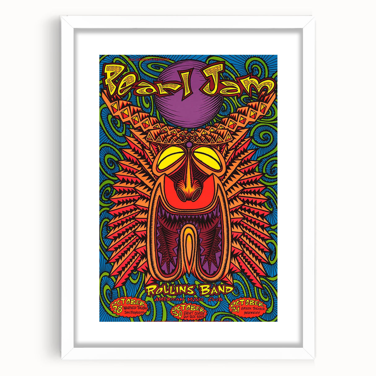 Pearl Jam Concert Poster - Retro Psychedelic Art for Fans