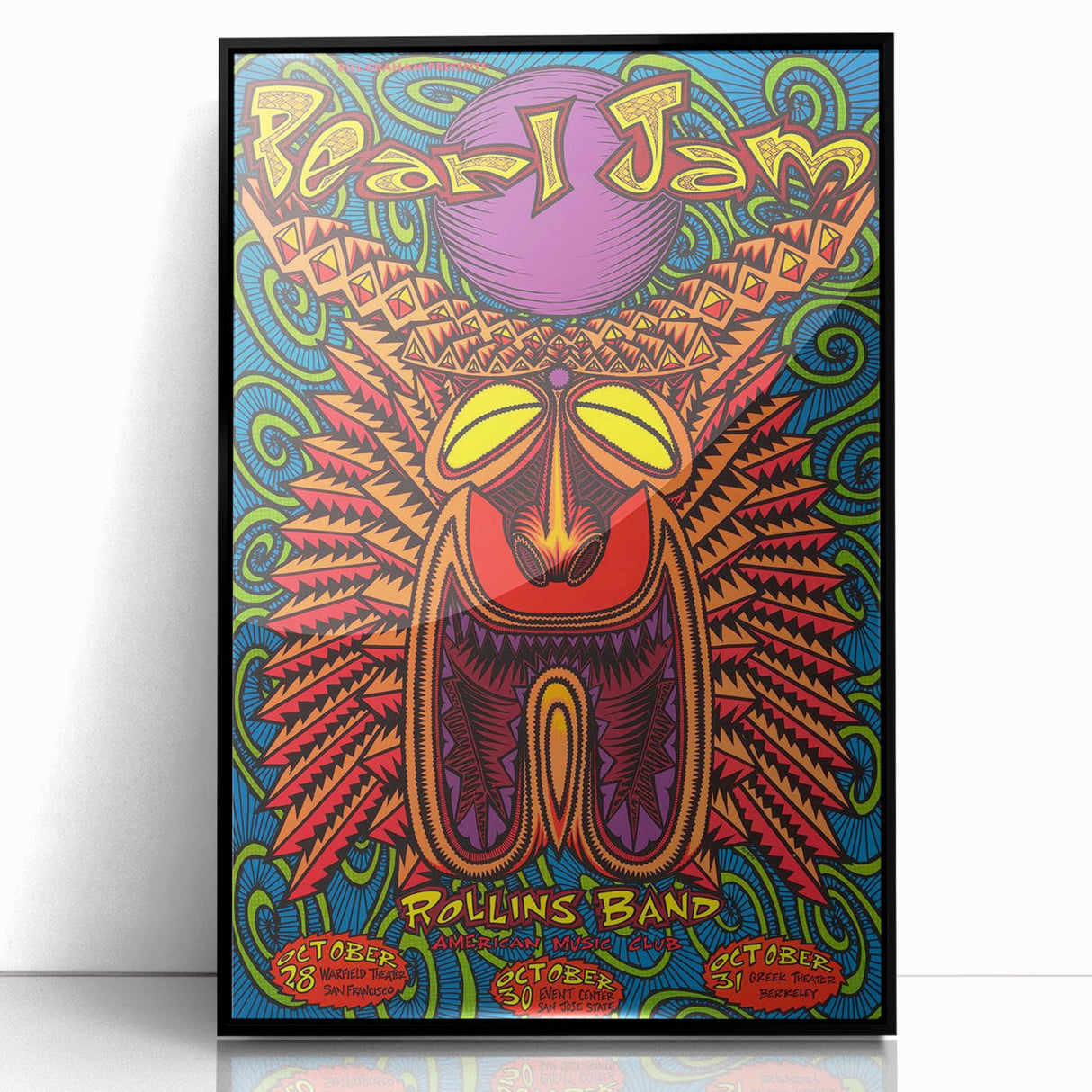 Pearl Jam Concert Poster - Retro Psychedelic Art for Fans