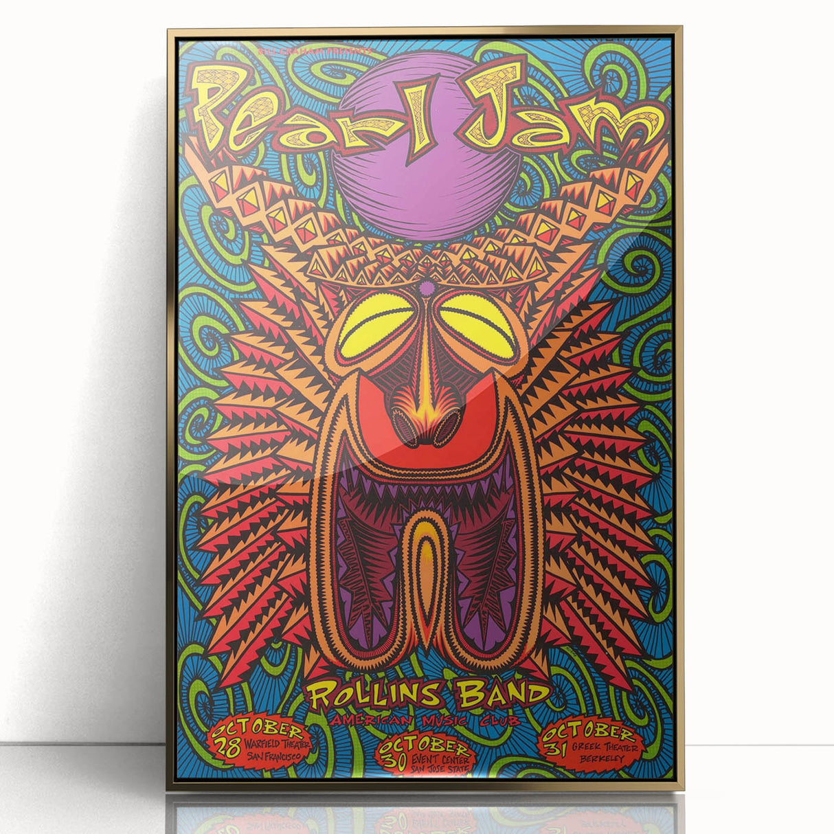 Pearl Jam Concert Poster - Retro Psychedelic Art for Fans