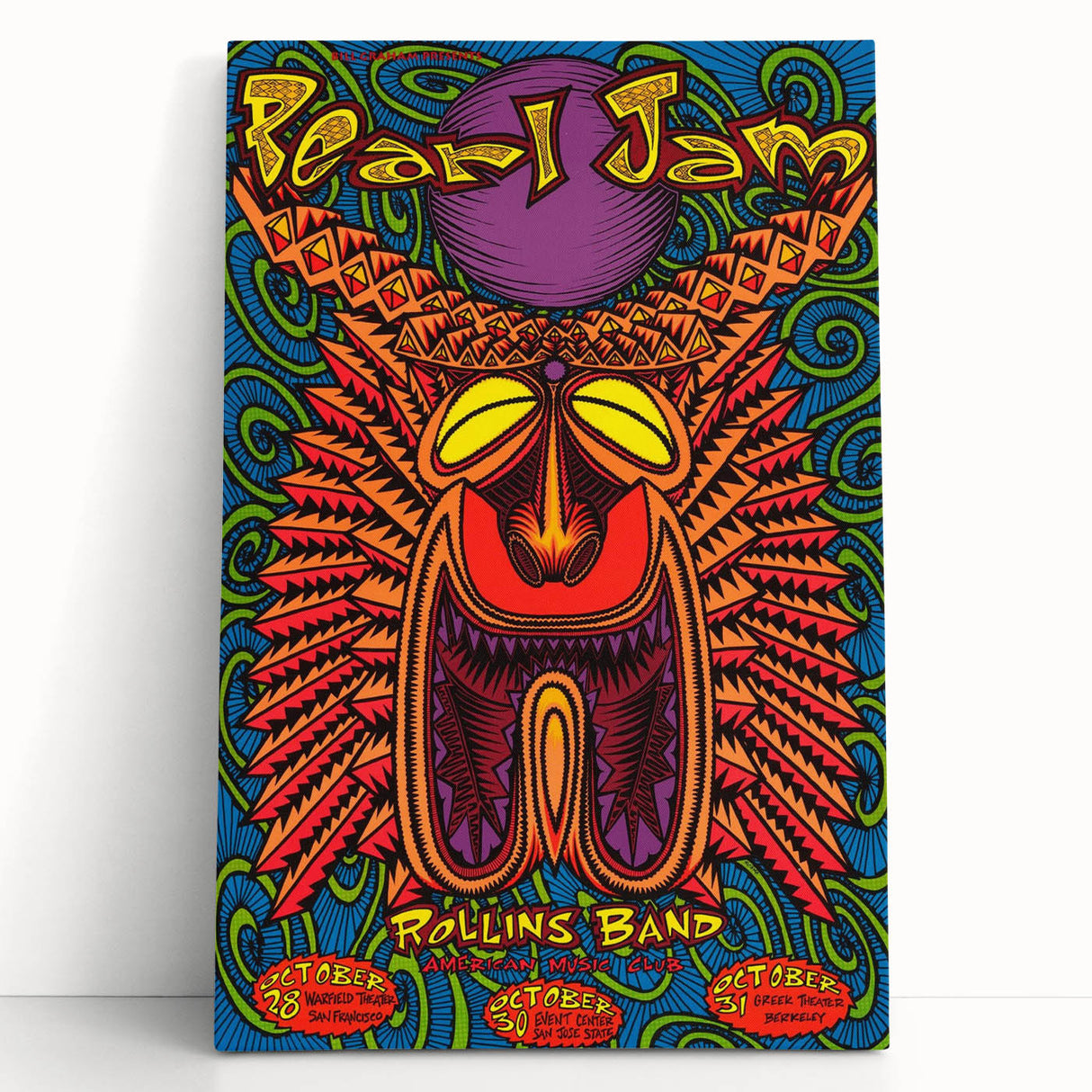Pearl Jam Concert Poster - Retro Psychedelic Art for Fans