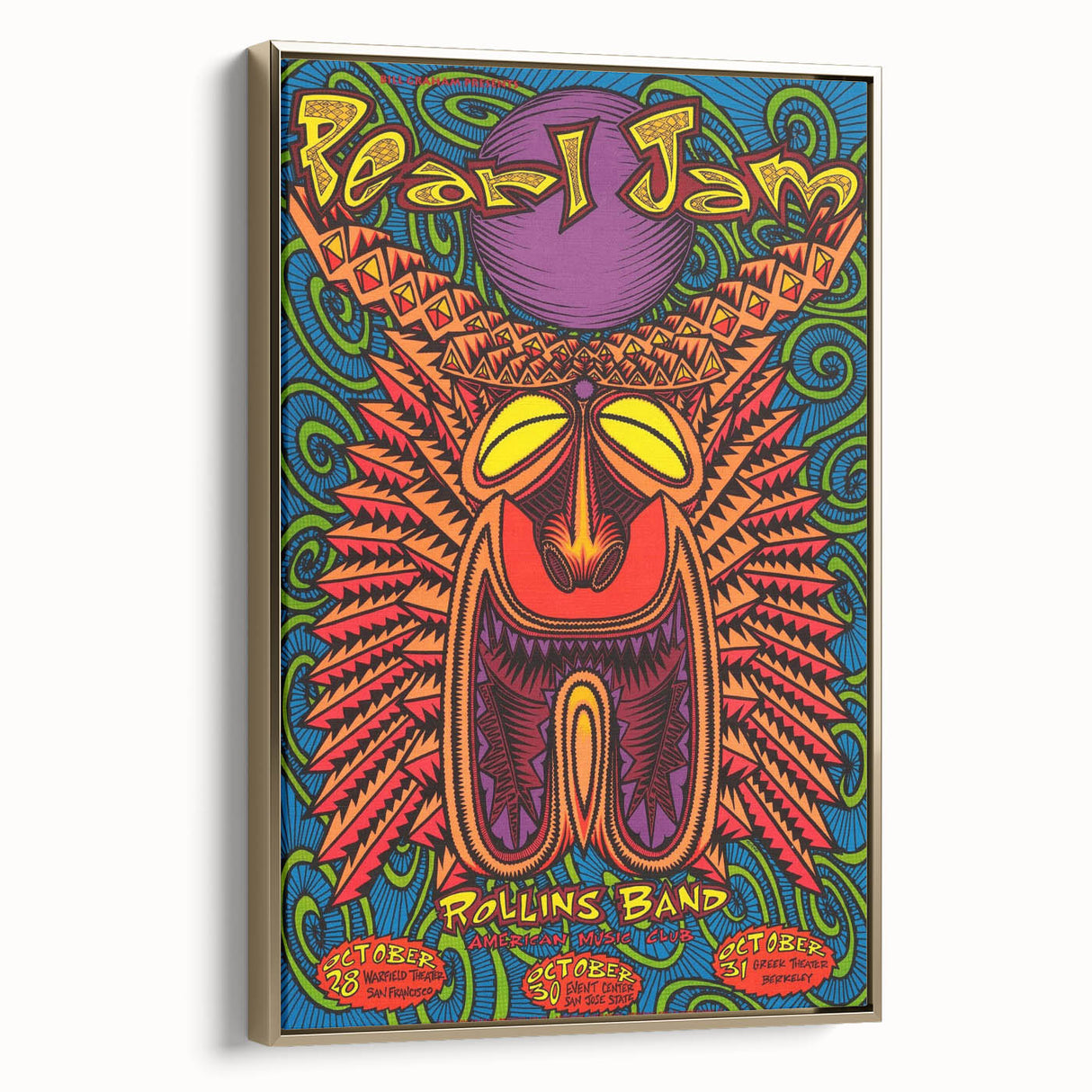 Pearl Jam Concert Poster - Retro Psychedelic Art for Fans