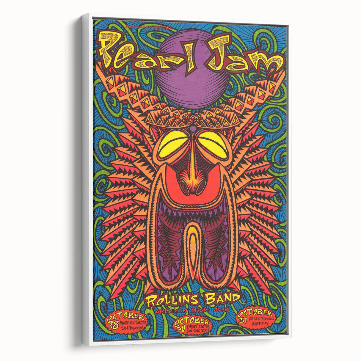 Pearl Jam Concert Poster - Retro Psychedelic Art for Fans