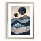 Dining Room Wall Art Collection – Blue & Gold Abstract Landscape