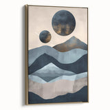 Dining Room Wall Art Collection – Blue & Gold Abstract Landscape