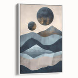 Dining Room Wall Art Collection – Blue & Gold Abstract Landscape