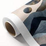 Dining Room Wall Art Collection – Blue & Gold Abstract Landscape